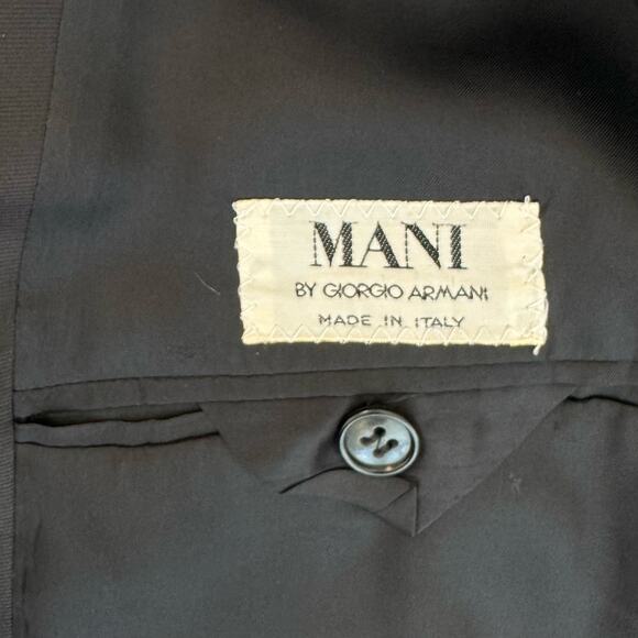 Giorgio Armani Virgin Wool Tuxedo Jacket Blazer One-Button Black | Men's 41L - Picture 11 of 12